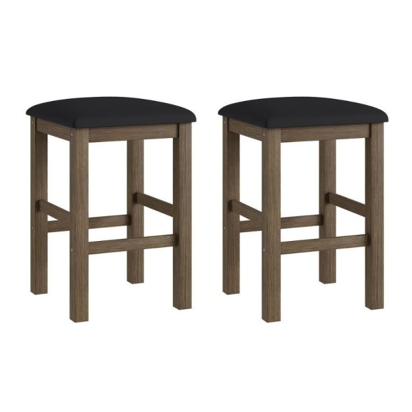 Encontraproduto.com.br - Conjunto De Banquetas Móveis Canção 2909 Estofadas 2 Peças Ameixa Negra/preto