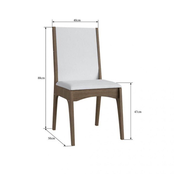 Encontraproduto.com.br - Kit 2 Cadeiras Mdf Ameixa Negra Assento Branco Móveis Canção