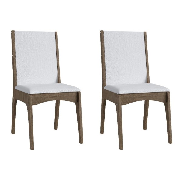Encontraproduto.com.br - Kit 2 Cadeiras Mdf Ameixa Negra Assento Branco Móveis Canção