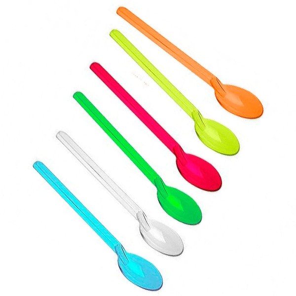 Encontraproduto.com.br - Colher Piccolo Colorida c/100 - Plastilânia