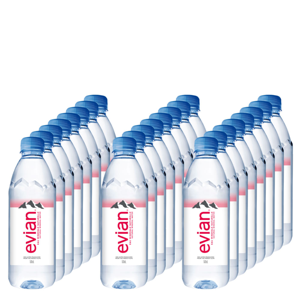 Encontraproduto.com.br - Kit de Água Evian Pet 500Ml Sem Gás Com 24 Unidades