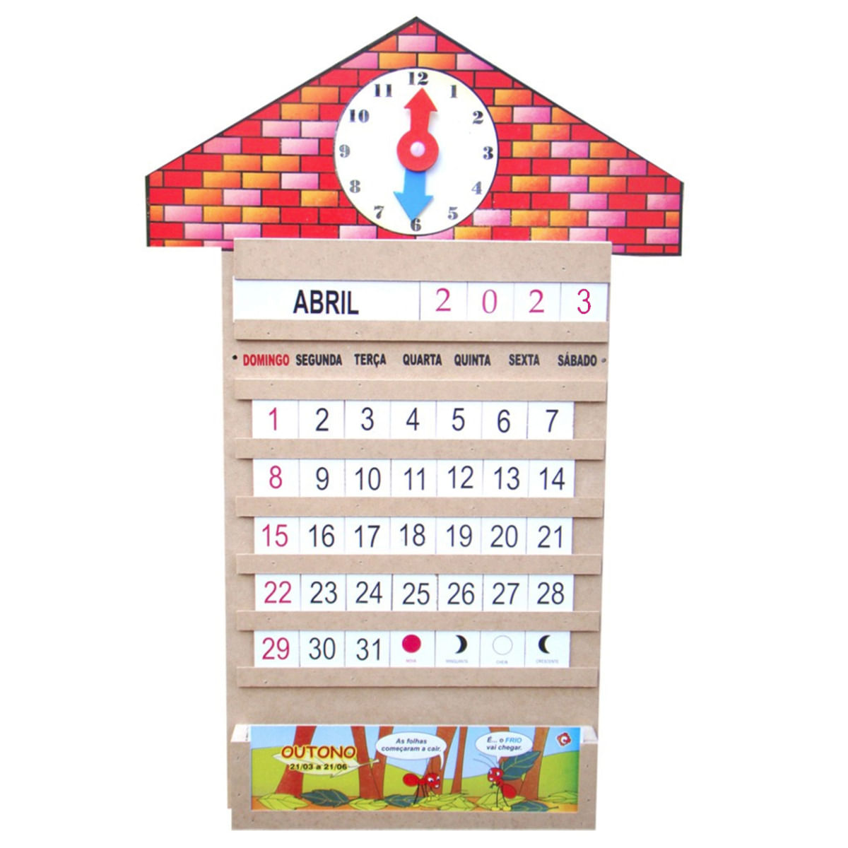 Encontraproduto.com.br - Calendário Relógio Brinquedo Educativo Pedagógico - 1060 - CARLU BRINQUEDOS