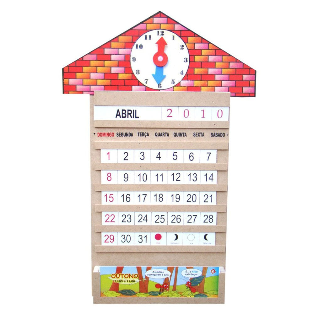 Encontraproduto.com.br - Calendário Relógio Brinquedo Educativo Pedagógico - 1060 - CARLU BRINQUEDOS