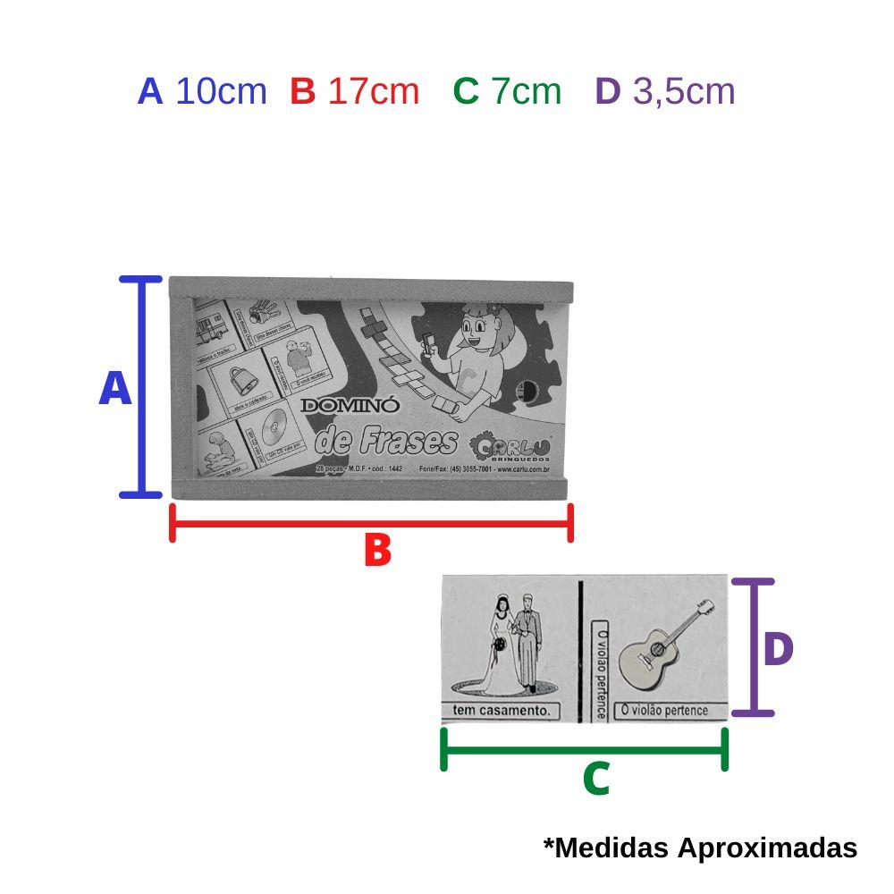 Encontraproduto.com.br - Dominó Frases - 28 peças - Madeira - 1442 - Carlu