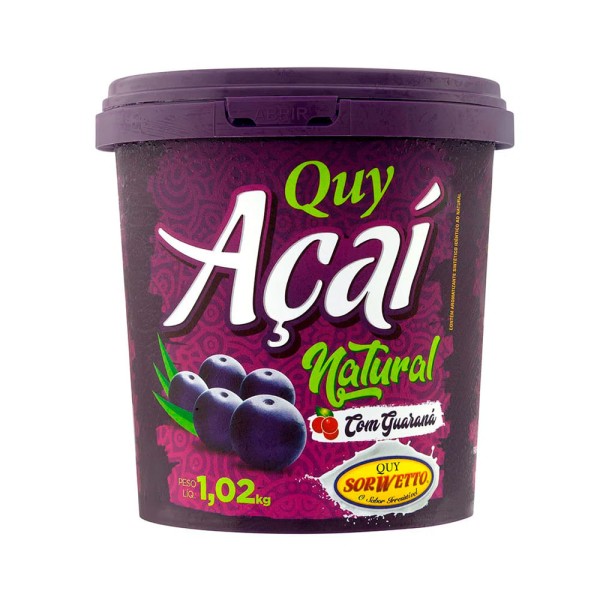 Encontraproduto.com.br - Açaí Quy Sorwetto Com Guaraná Pote com 1,02kg