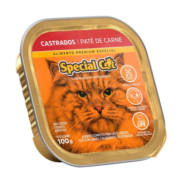 Ração Special Cat Pate Gatos Castrados Carne