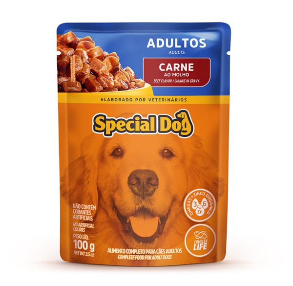 Encontraproduto.com.br - Ração Úmida Special Dog Cães Adultos Carne ao Molho 100g