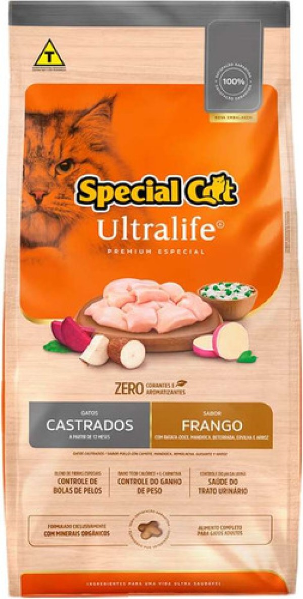 Ração Special Cat Ultralife Gatos Castrados Frango e Arroz 1kg