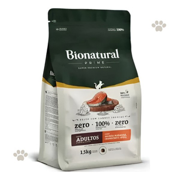 Ração Bionatural Prime Gatos Adultos Salmão 1,5kg