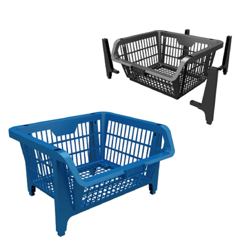 Encontraproduto.com.br - Cesto Presto Expositor Empilhavel Preto 42501
