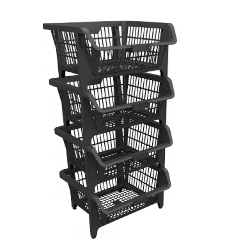 Encontraproduto.com.br - Cesto Presto Expositor Empilhavel Preto 42501