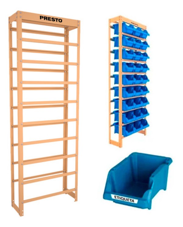 Encontraproduto.com.br - Estrutura Metalica Bege para 27 Gavetas N5 Presto