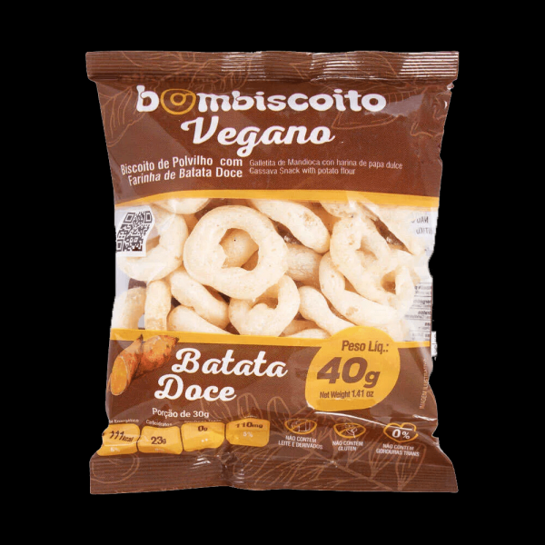 Biscoito Polvilho Vegano Bombiscoito Batata Doce 40g