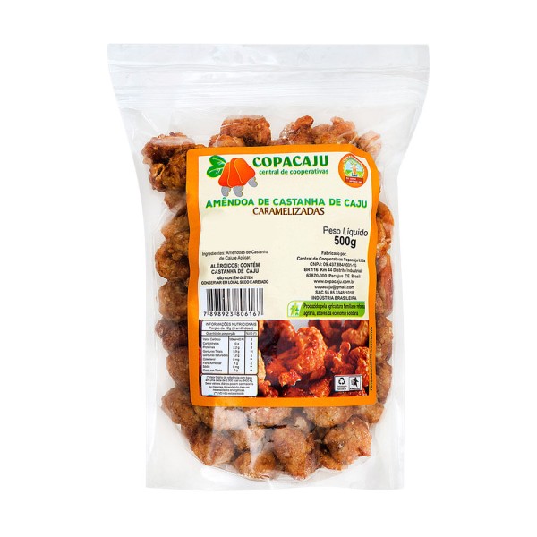 Encontraproduto.com.br - Amêndoa de Castanha de Caju Caramelizadas Copacaju 500g