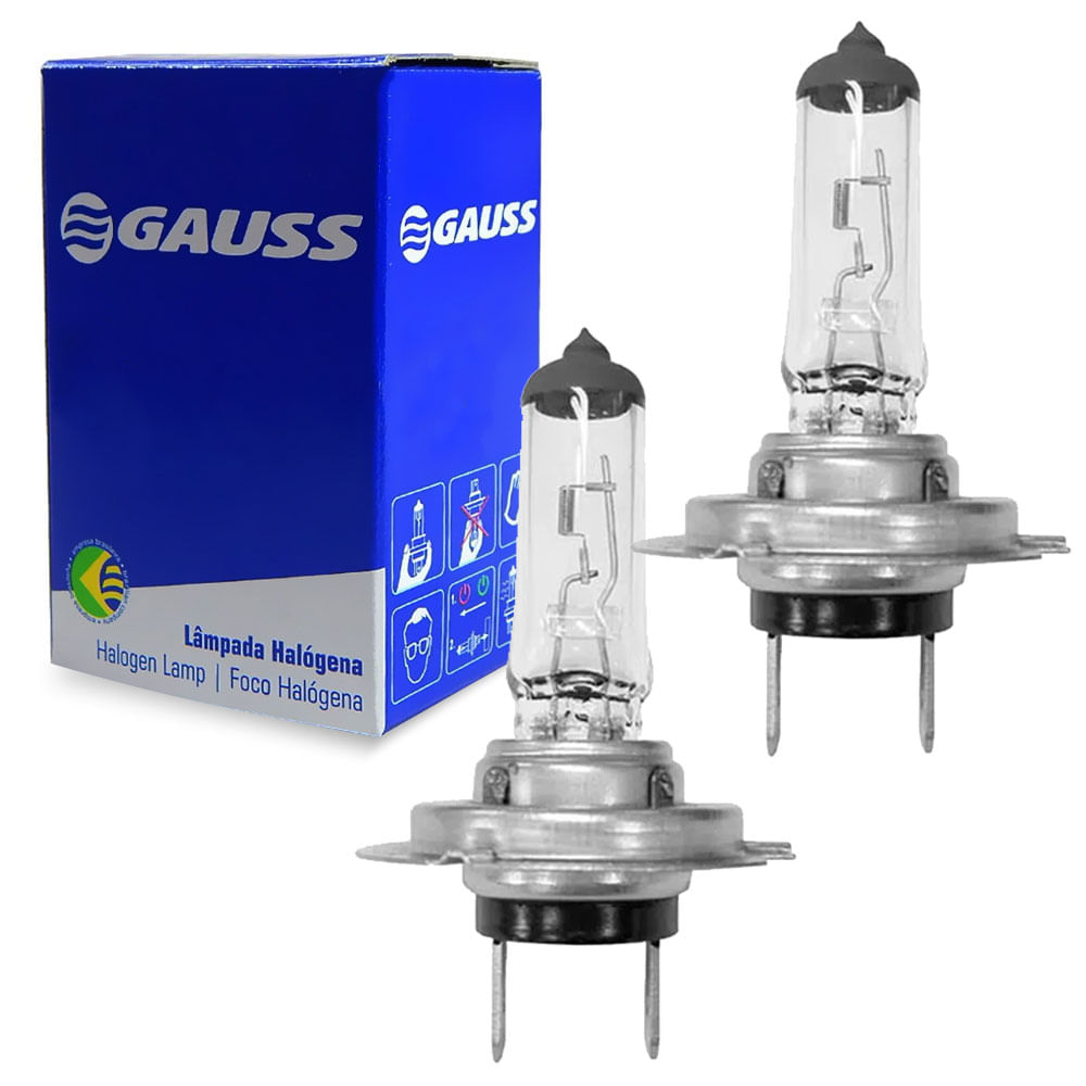 Par Lâmpada Amarela Halógena Hiodo H7 12V 55W PX26D Gauss