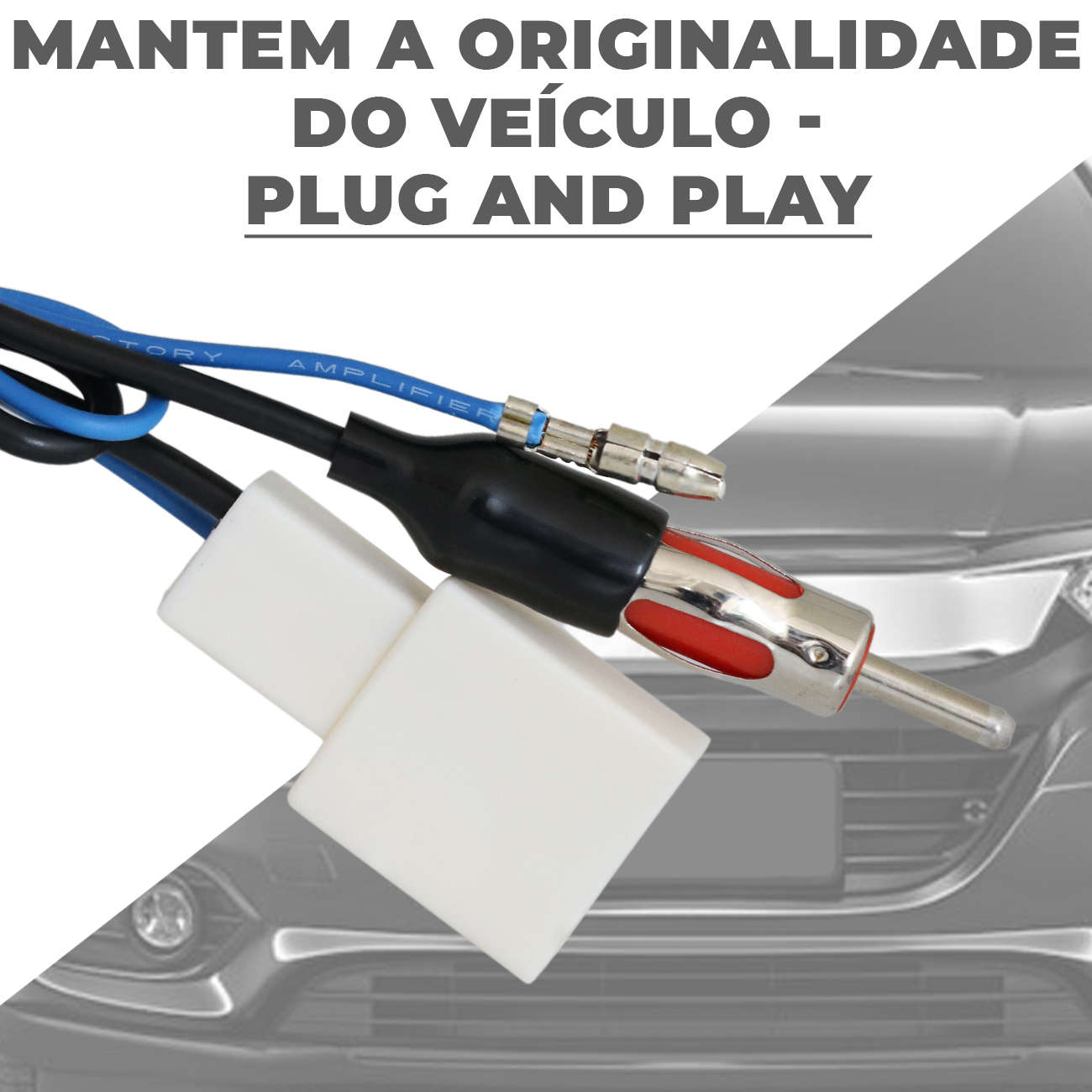 Encontraproduto.com.br - Cabo Antena Chicote Adaptador Hilux SW4 1992 a 2021 Etios 2013 a 2021 Plug And Play Conexão Redonda