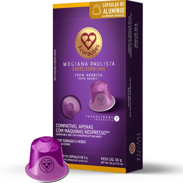 Encontraproduto.com.br - Cápsula 3 corações Morgiana Paulista com 10 Unidades de 5g Compatível com Nespresso