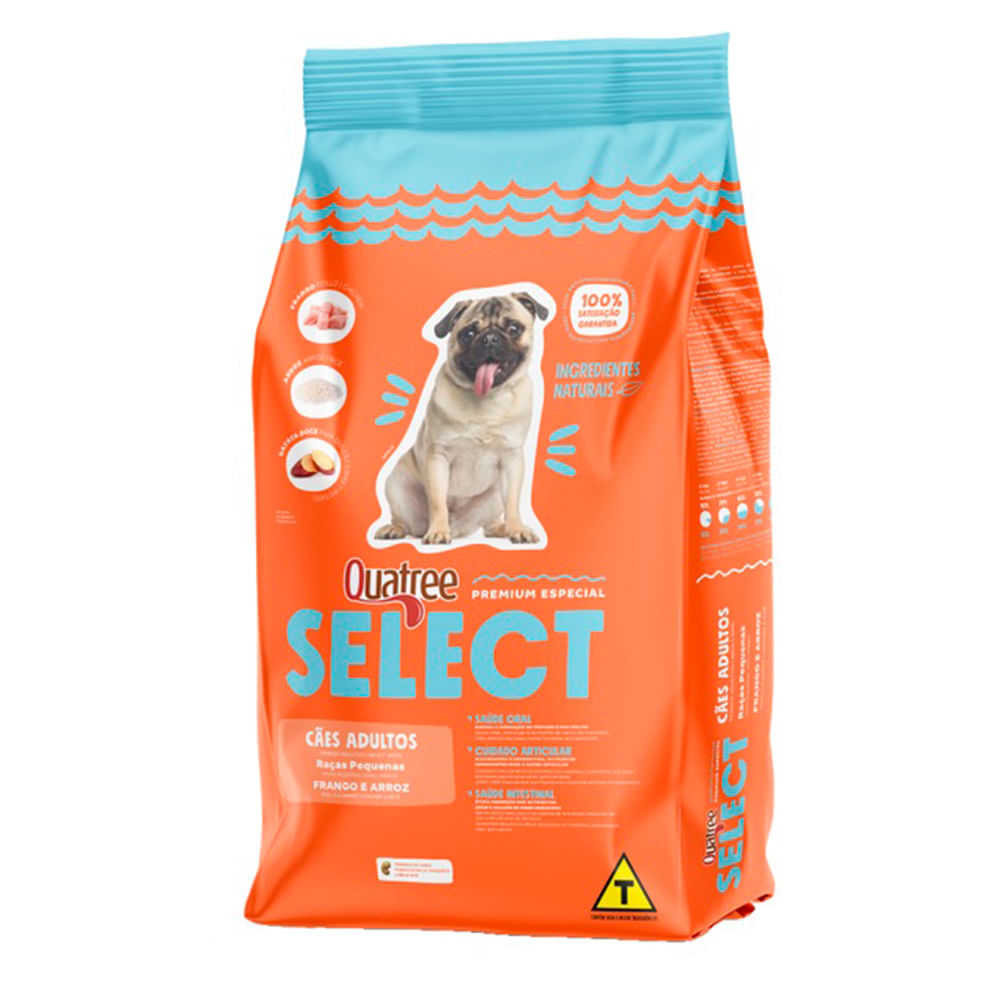 Ração Quatree Select Cães Adultos Raças Pequenas Frango e Arroz