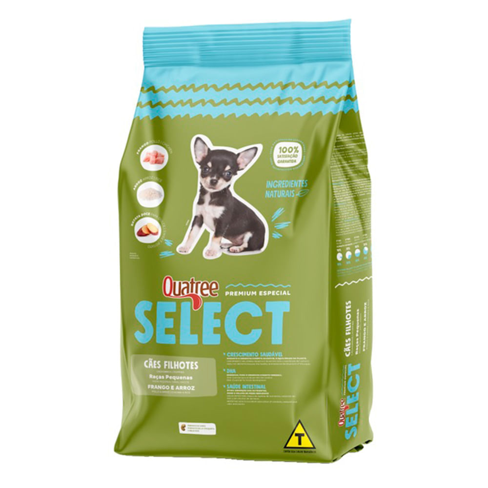 Ração Quatree Select Cães Filhotes Raças Pequenas Frango e Arroz