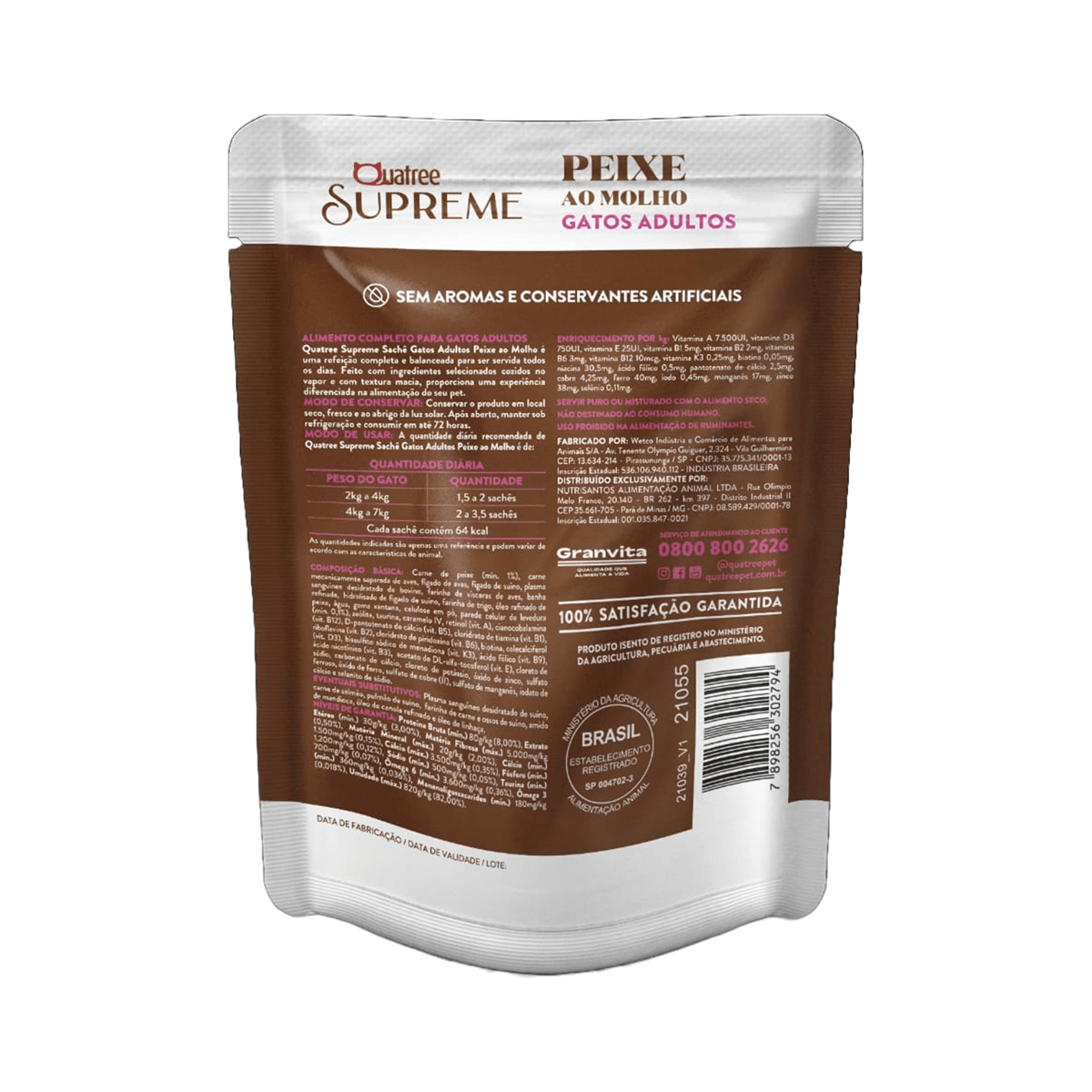 Encontraproduto.com.br - Ração Úmida Quatree para Gatos Supreme Adulto Sabor Peixe