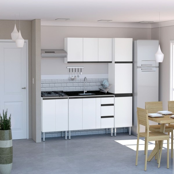 Encontraproduto.com.br - Balcão Cooktop Cozinha Aço Sem Tampo Gaia 77X91X53 Branco Cozimax
