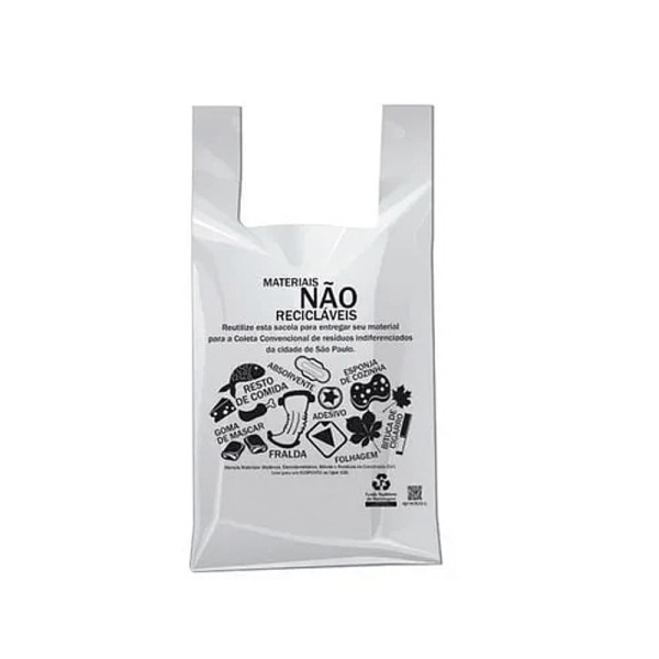 Encontraproduto.com.br - Sacola Plast Cinza Impressa 48X55X0,3 C/500