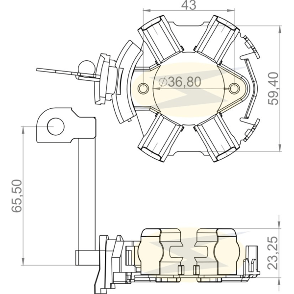 Encontraproduto.com.br - PORTA ESCOVA MOTOR PARTIDA BOSCH JF REDUZ FORD 12V - UF1.223/4