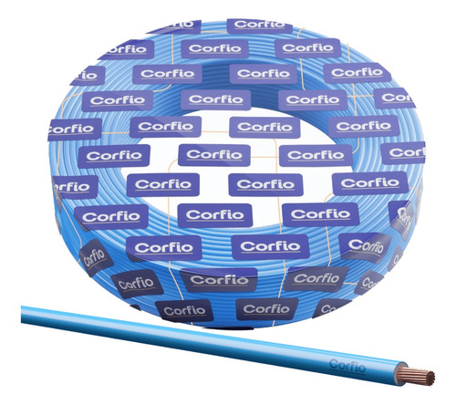Fio Elétrico Flexível Corfio 10mm 750v Rolo 100m Cabo Azul