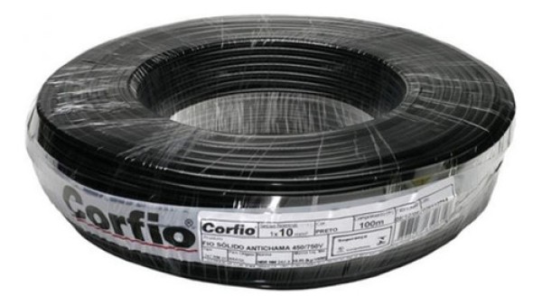 Encontraproduto.com.br - Fio Elétrico Flexível Corfio 16mm Rolo 100m Preto Cabo
