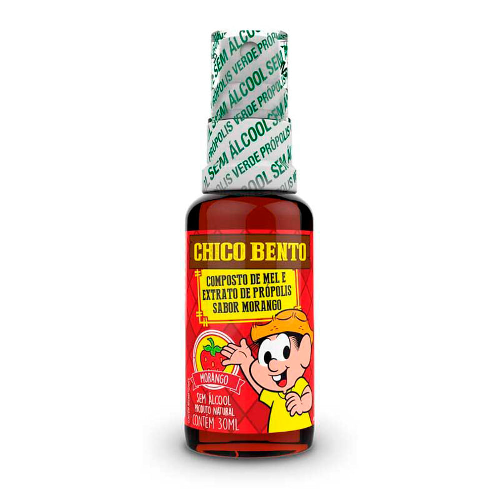 Encontraproduto.com.br - Spray Própolis Verde Chico Bento Morango sem Álcool 30ml - Baldoni