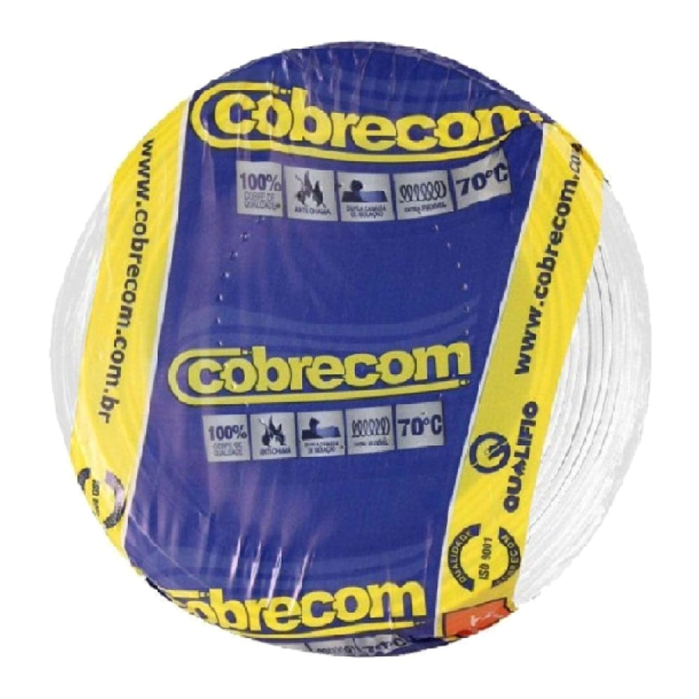Encontraproduto.com.br - Cabo Flexível 1,5mm² 750V Branco Cobrecom 100 Metros