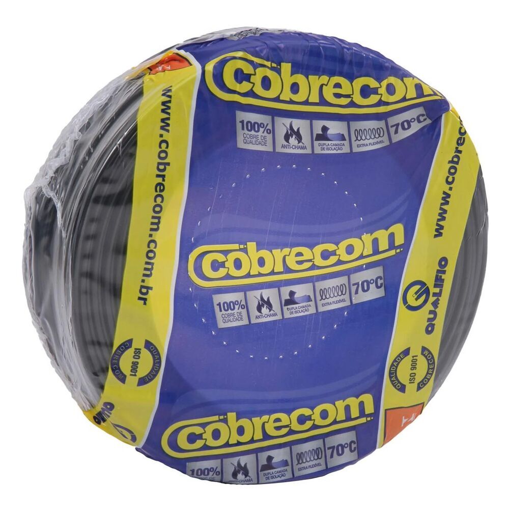 Encontraproduto.com.br - Cabo Flexível 4mm² 750V Preto Cobrecom 100  Metros