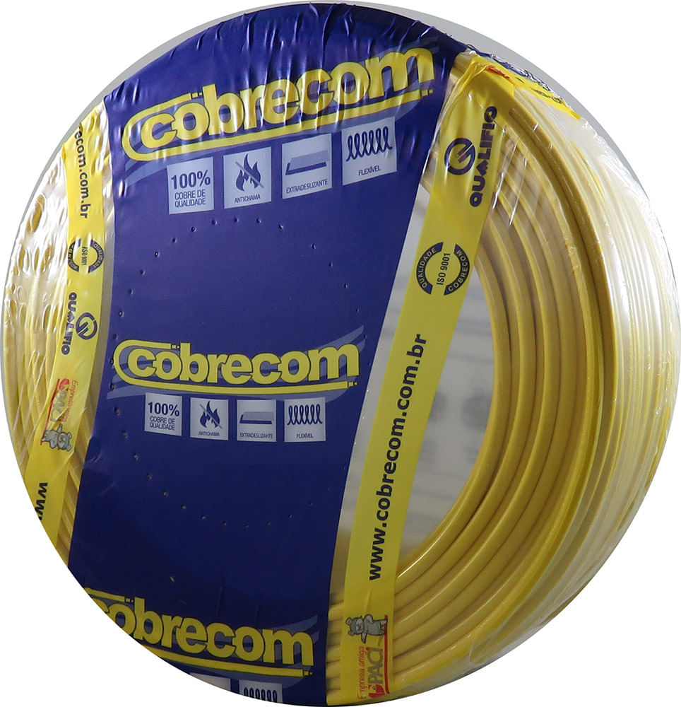 Encontraproduto.com.br - Fio Cabo Flexível 1,5mm 750v (cores) Rolo 100mts Cobrecom Cor da cobertura Preto