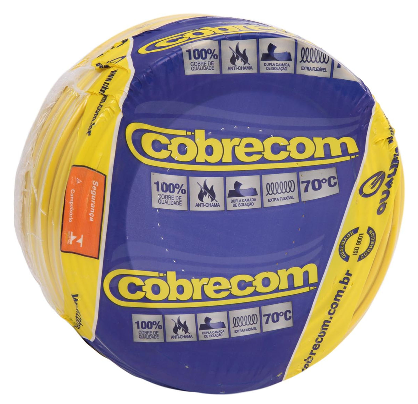 Encontraproduto.com.br - Fio Cabo Flexível 1,5mm 750v (cores) Rolo 100mts Cobrecom Cor da cobertura Preto