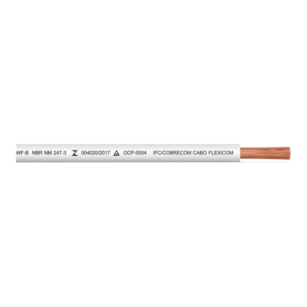 Encontraproduto.com.br - Cabo Flexível 10MM 100 Metros 750V Branco Cobrecom Fios