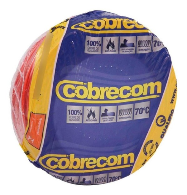 Encontraproduto.com.br - Cabo Flexível 4MM 50 Metros 750V Vermelho Cobrecom Fios