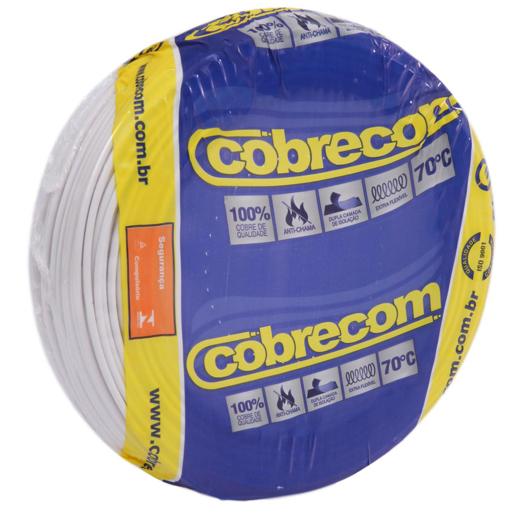 Encontraproduto.com.br - Cabo Flexível 4mm 50m 450/750v Branco Cobre Cobrecom