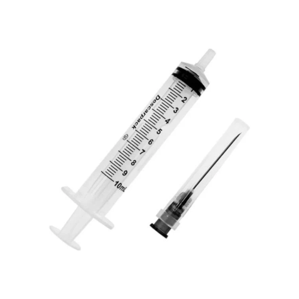 Encontraproduto.com.br - Seringa Luer Slip 10ml com Agulha 25 x 7mm - Caixa com 50 unidades