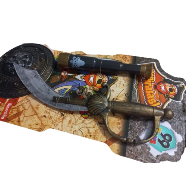 Encontraproduto.com.br - Pirata Kit de brinquedo Fantasia Com Espada e Luneta