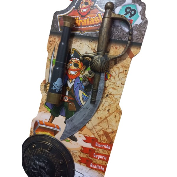 Encontraproduto.com.br - Pirata Kit de brinquedo Fantasia Com Espada e Luneta