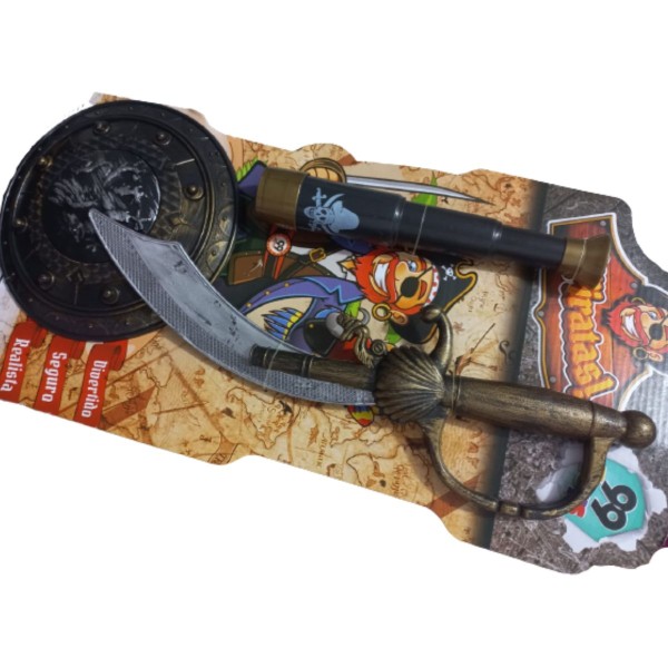 Encontraproduto.com.br - Pirata Kit de brinquedo Fantasia Com Espada e Luneta