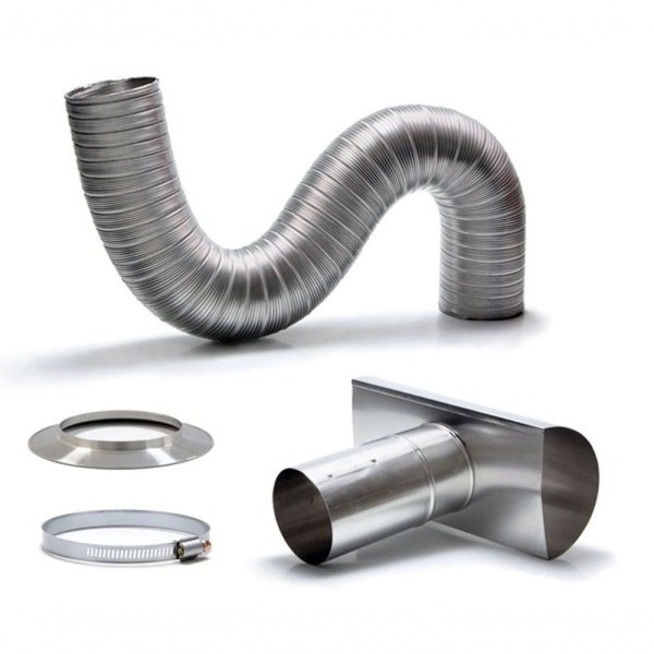 Encontraproduto.com.br - Kit Chaminé para Instalação de Aquecedores a Gás Distak com Saída de 100mm x 1,5m 010006