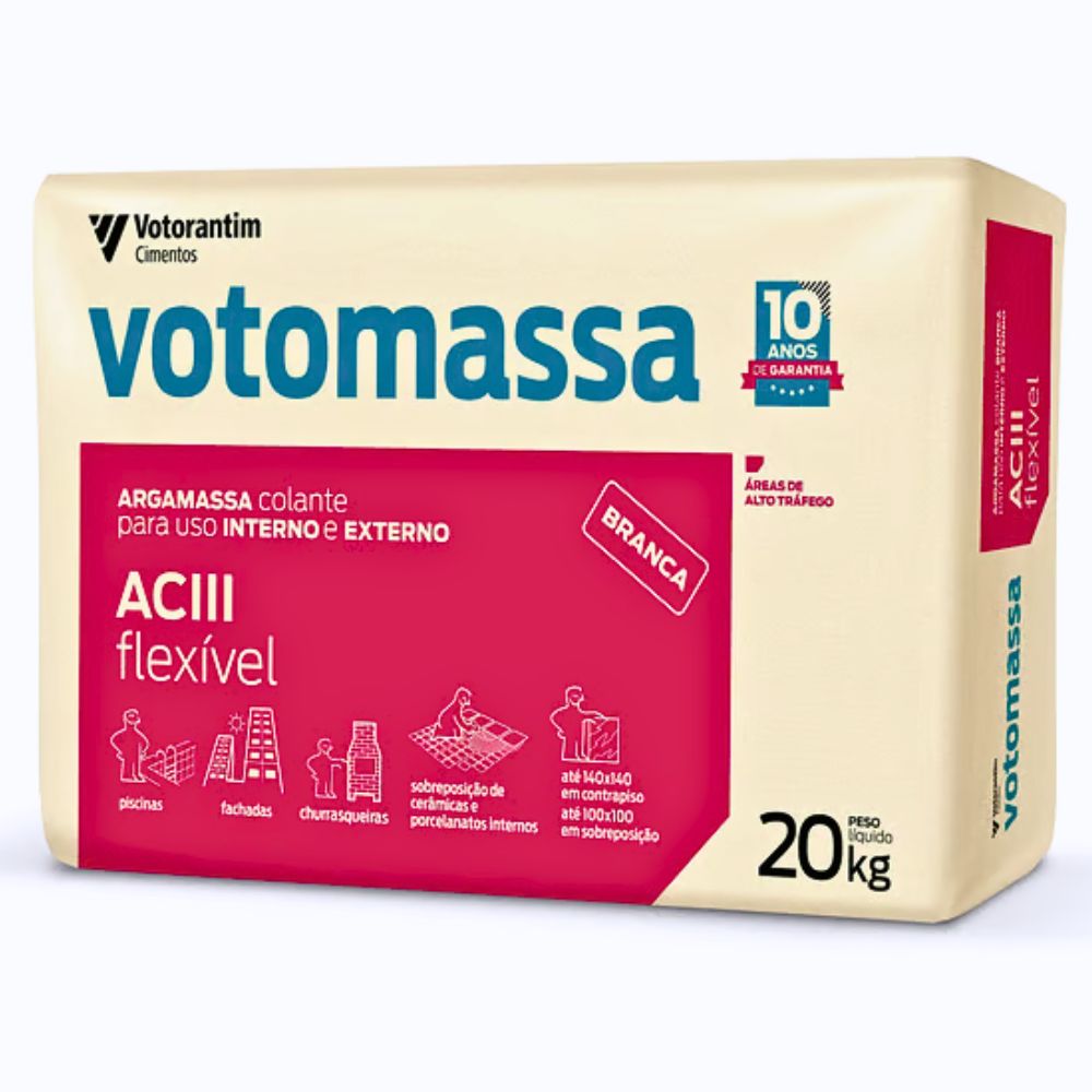 Encontraproduto.com.br - Argamassa AC3 Votomassa Interno Externo Branca 20kg