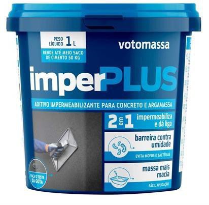 Aditivo impermeabilizante para concreto e argamassa imperplus 1 litro votomassa /ref:8021010.