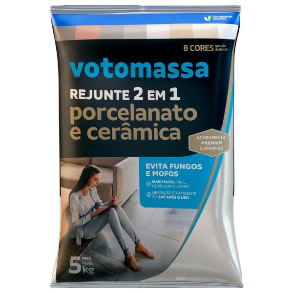 Encontraproduto.com.br - Rejunte 2x1 Porcelanatos e Cerâmicas 5kg Marrom 6204399 Votomassa
