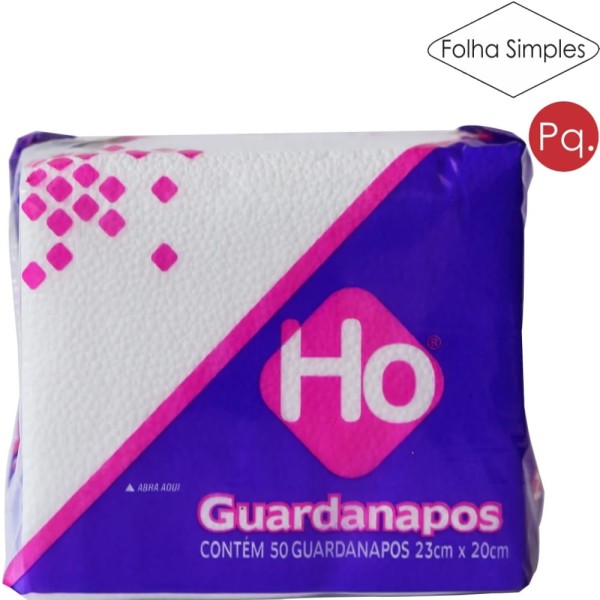 Guardanapo de Papel Folha Simples Pequeno 23x20cm Pct/ 50 Folhas HO