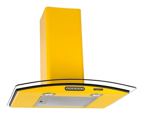Coifa De Parede 60cm Vidro Curvo Slim Fogatti Amarelo 220v