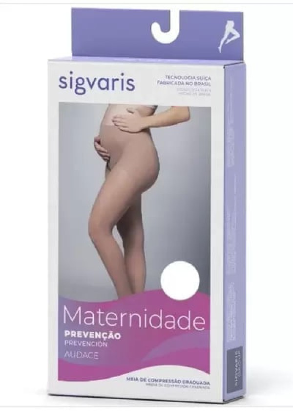Encontraproduto.com.br - Meia-Calça Audace Maternidade 15-20mmHg Aberta Natural Tam B