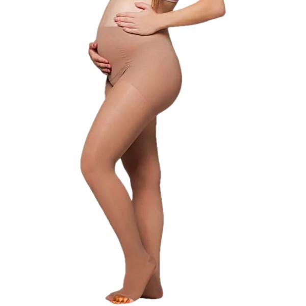 Encontraproduto.com.br - Meia-Calça Audace Maternidade 15-20mmHg Aberta Natural Tam B