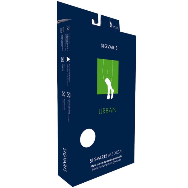 Encontraproduto.com.br - Meia 3/4 Panturrilha Urban 193B 15-20 MMHG Sigvaris Preta